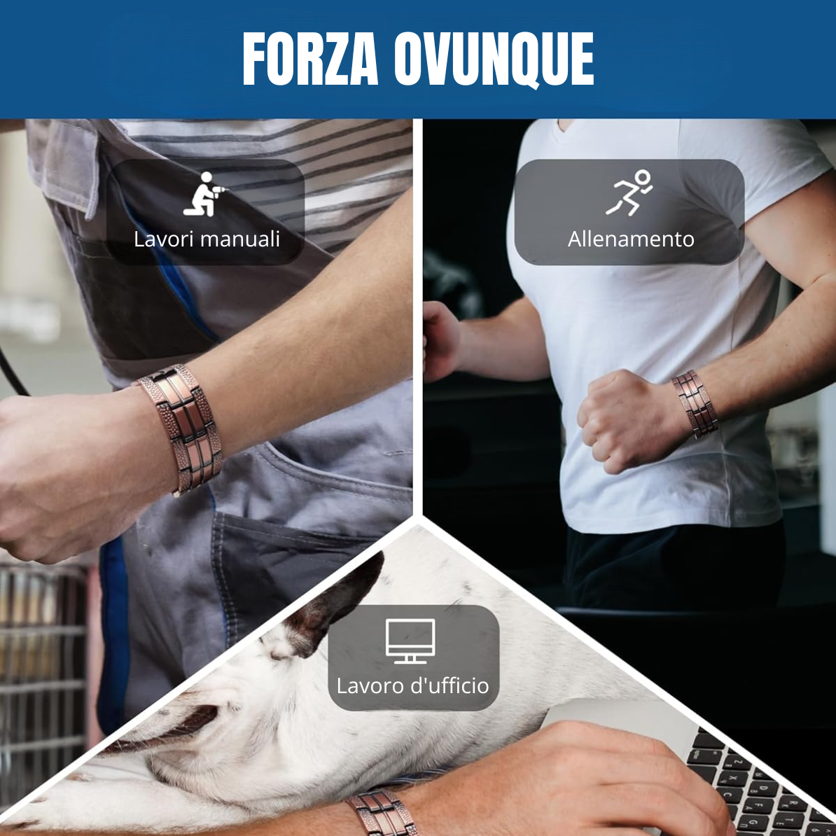 Vitality Bracciale in Rame Puro