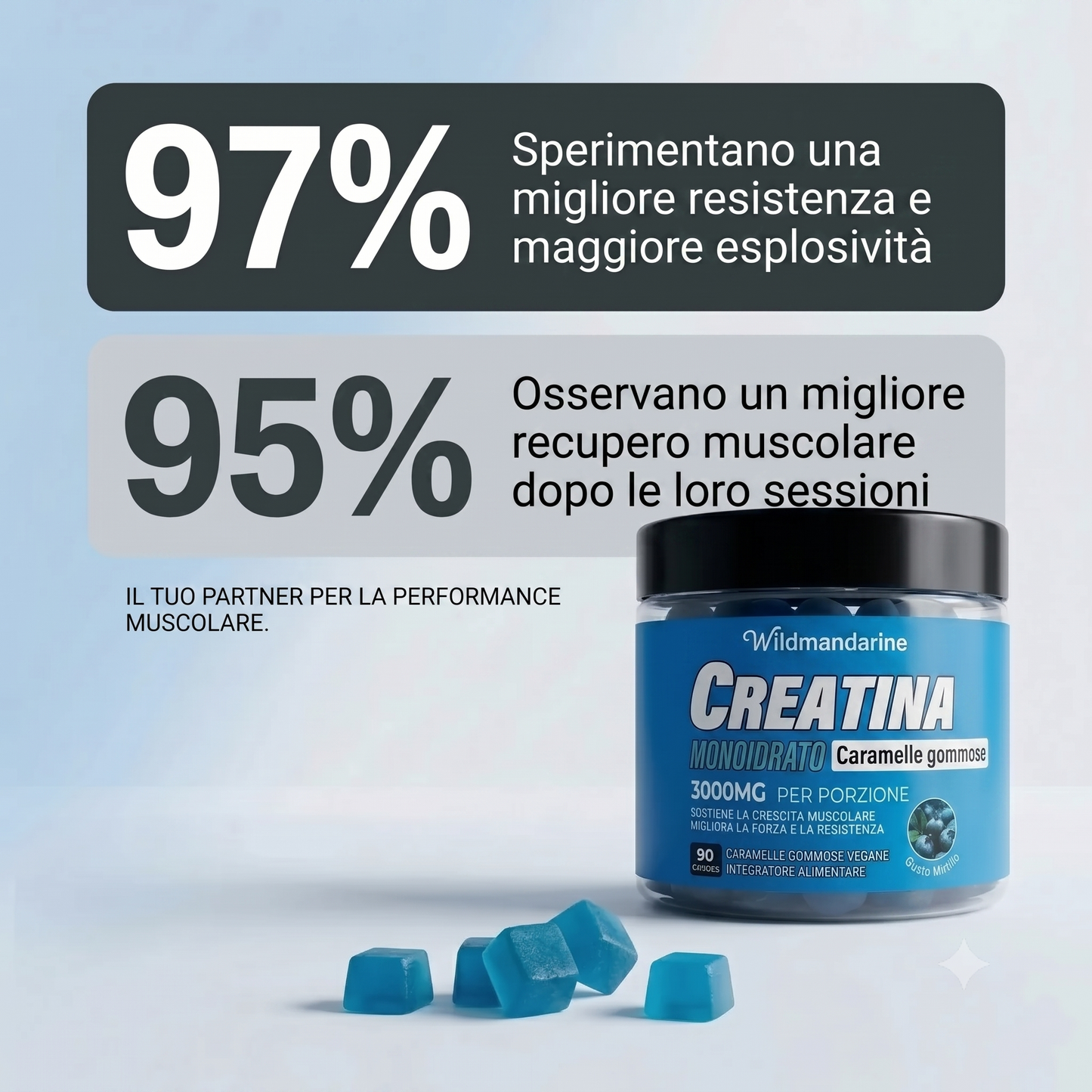 Gommose di creatina - Mirtillo