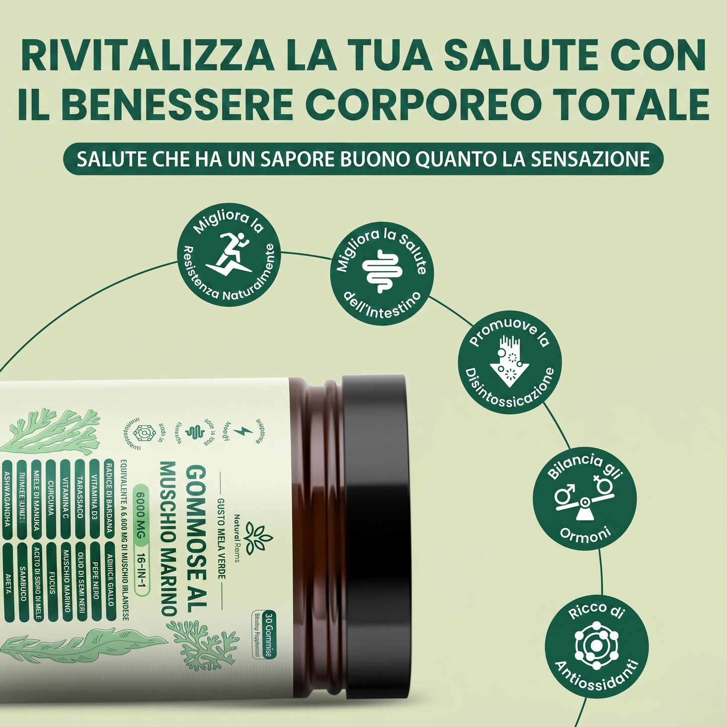 Sea Moss 16-In-1 Gummies - Per l'equilibrio della pressione sanguigna e la salute del cuore
