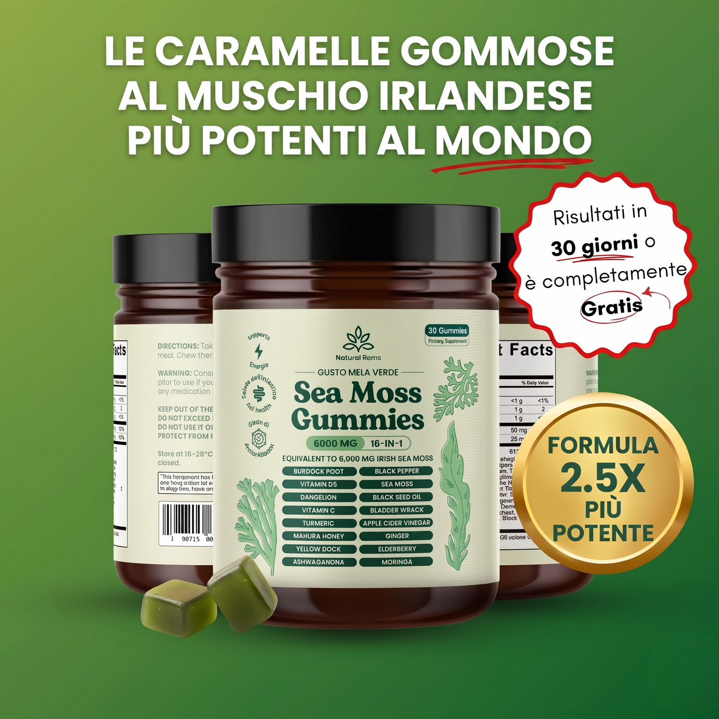 Sea Moss 16-In-1 Gummies - Per l'equilibrio della pressione sanguigna e la salute del cuore