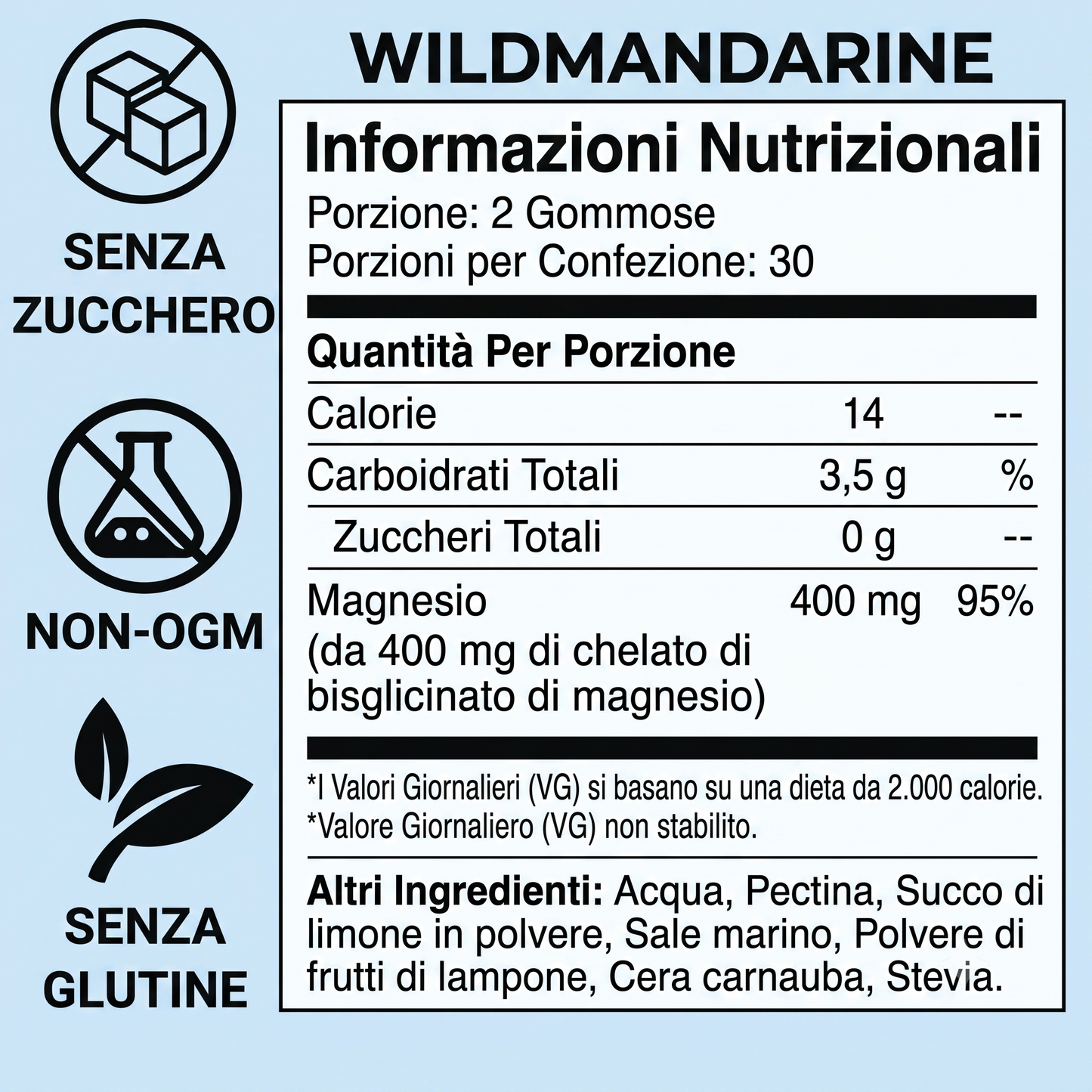 Magnesio Bisglicinato in Gommose Wildmandarine