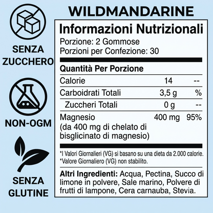 Magnesio Bisglicinato in Gommose Wildmandarine