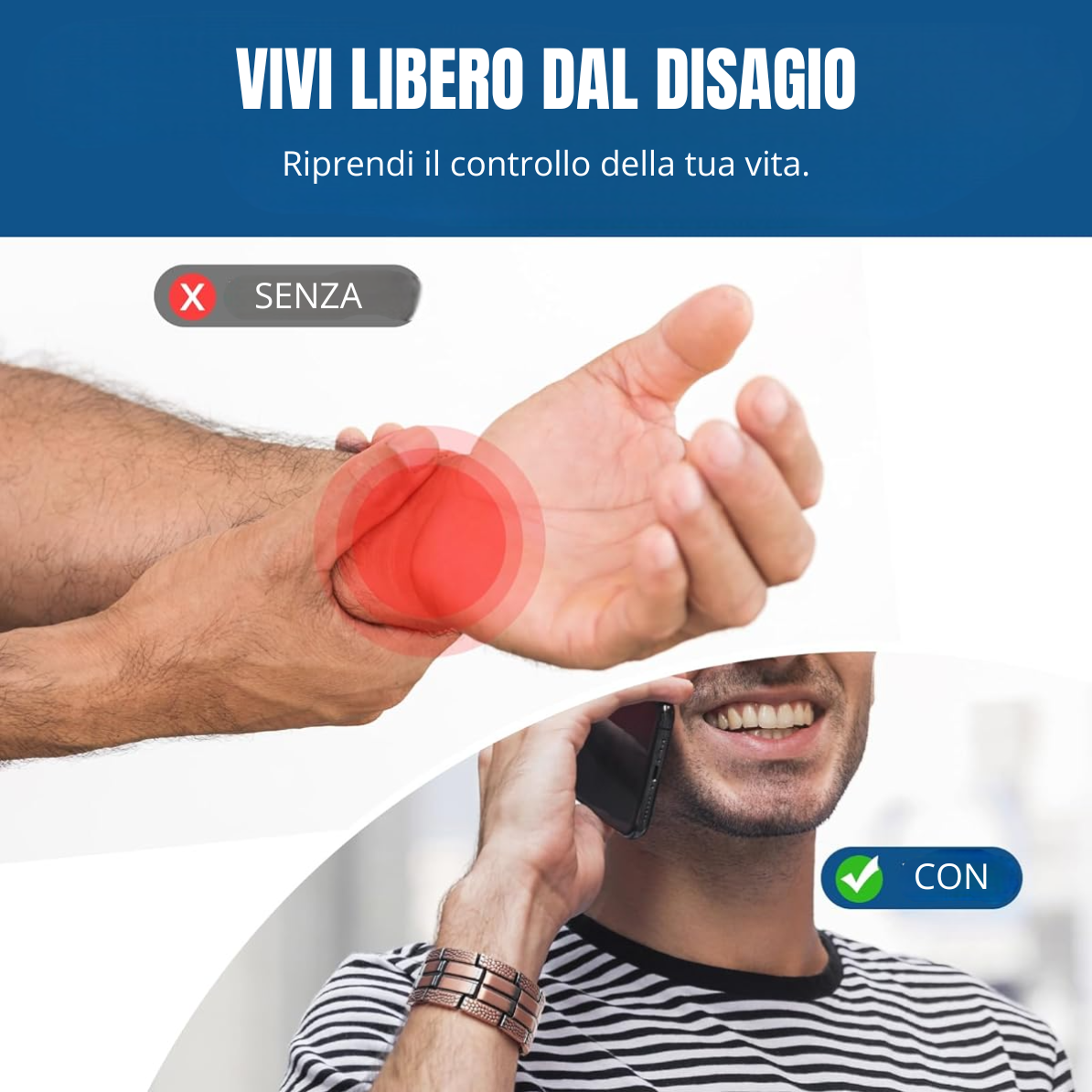 Vitality Bracciale in Rame Puro